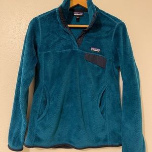 Patagonia Women's Polartec Blue/ Teal Pullover Jacket Size Small. Super soft !!